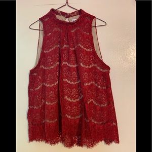 LOVE FIVE RED LACE TOP